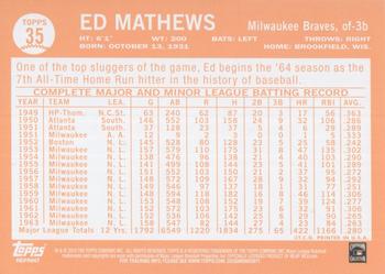 2010 Topps - The Cards Your Mom Threw Out (Original Back) #35 Eddie Mathews Back