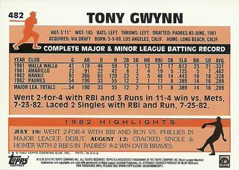 2010 Topps - The Cards Your Mom Threw Out (Original Back) #482 Tony Gwynn Back