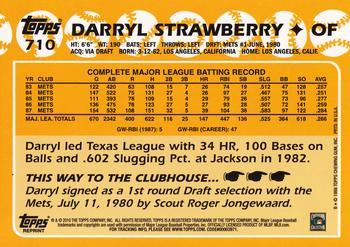 2010 Topps - The Cards Your Mom Threw Out (Original Back) #710 Darryl Strawberry Back