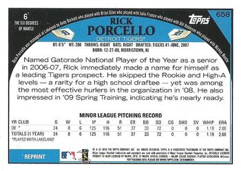 2010 Topps - The Cards Your Mom Threw Out (Original Back) #658 Rick Porcello Back