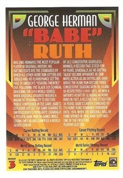 2010 Topps - The Cards Your Mom Threw Out (Original Back) #3 Babe Ruth Back
