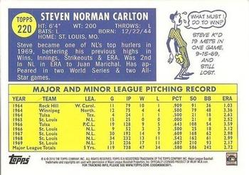 2010 Topps - The Cards Your Mom Threw Out (Original Back) #220 Steve Carlton Back