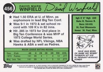 2010 Topps - The Cards Your Mom Threw Out (Original Back) #456 Dave Winfield Back