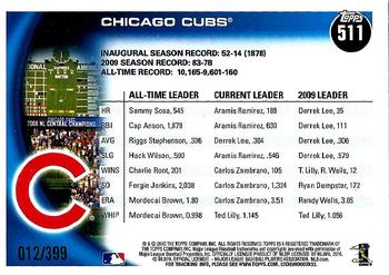 2010 Topps - Copper #511 Chicago Cubs Back