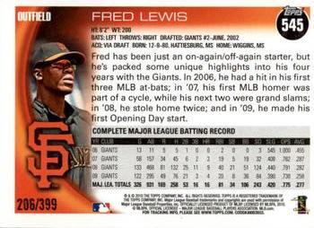 2010 Topps - Copper #545 Fred Lewis Back