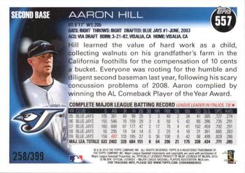 2010 Topps - Copper #557 Aaron Hill Back