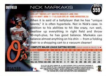 2010 Topps - Copper #559 Nick Markakis Back