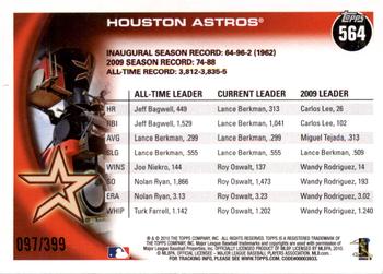 2010 Topps - Copper #564 Houston Astros Back