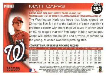 2010 Topps - Copper #584 Matt Capps Back