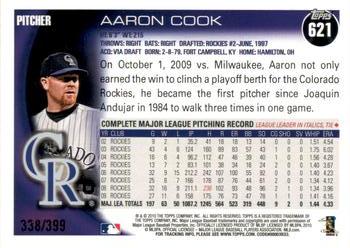2010 Topps - Copper #621 Aaron Cook Back