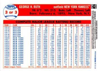 2010 Topps - Babe Ruth Gold Refractors #3 Babe Ruth Back