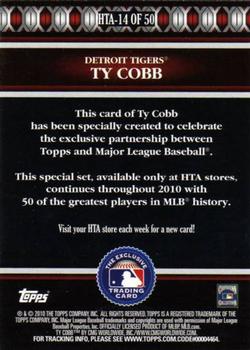 2010 Topps Logoman HTA #HTA-14 Ty Cobb Back