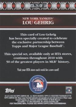 2010 Topps Logoman HTA #HTA-28 Lou Gehrig Back