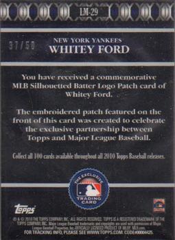 2010 Topps - Manufactured MLB Logoman Patch #LM-29 Whitey Ford Back