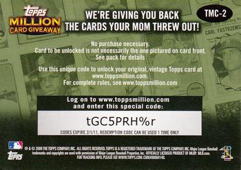 2010 Topps - Million Card Giveaway #TMC-2 Gary Carter Back