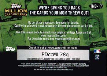 2010 Topps - Million Card Giveaway #TMC-17 Roger Maris Back