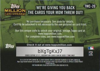2010 Topps - Million Card Giveaway #TMC-20 Carl Yastrzemski Back