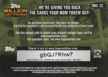 2010 Topps - Million Card Giveaway #TMC-22 Gary Carter Back
