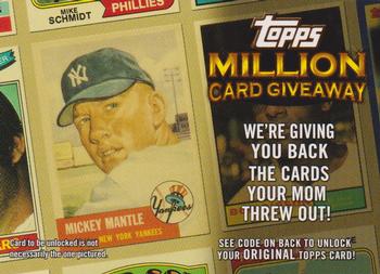 2010 Topps - Million Card Giveaway #TMC-25 Mickey Mantle Front