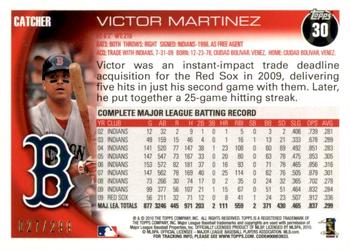 2010 Topps - Red #30 Victor Martinez Back