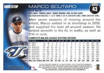 2010 Topps - Red #43 Marco Scutaro Back