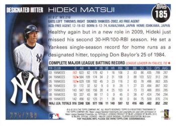 2010 Topps - Red #185 Hideki Matsui Back