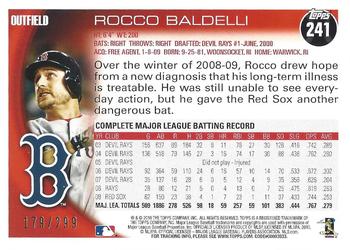 2010 Topps - Red #241 Rocco Baldelli Back