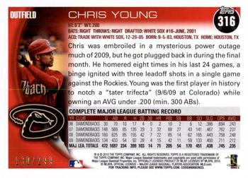 2010 Topps - Red #316 Chris Young Back