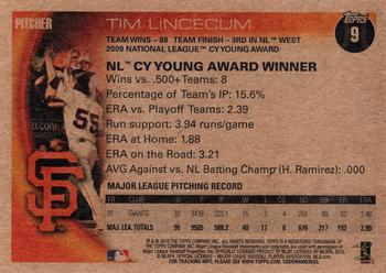 2010 Topps - Vintage Cardstock #9 Tim Lincecum Back