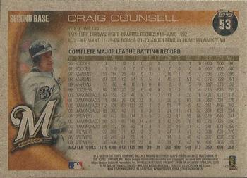 2010 Topps - Vintage Cardstock #53 Craig Counsell Back