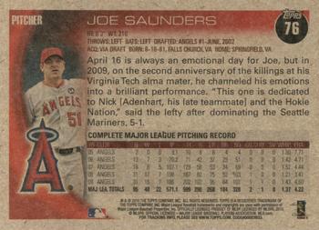 2010 Topps - Vintage Cardstock #76 Joe Saunders Back