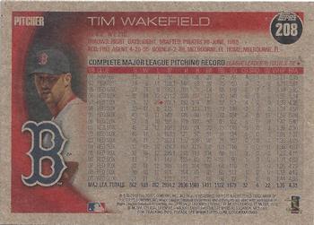 2010 Topps - Vintage Cardstock #208 Tim Wakefield Back