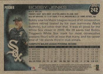 2010 Topps - Vintage Cardstock #242 Bobby Jenks Back
