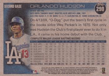 2010 Topps - Vintage Cardstock #290 Orlando Hudson Back