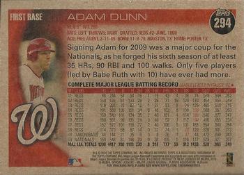 2010 Topps - Vintage Cardstock #294 Adam Dunn Back