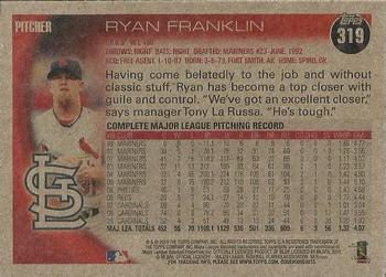 2010 Topps - Vintage Cardstock #319 Ryan Franklin Back