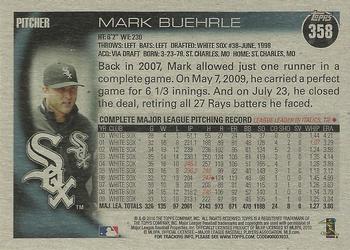 2010 Topps - Vintage Cardstock #358 Mark Buehrle Back