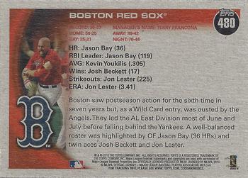 2010 Topps - Vintage Cardstock #480 Boston Red Sox Back