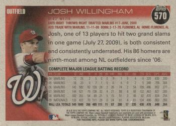 2010 Topps - Vintage Cardstock #570 Josh Willingham Back