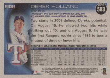 2010 Topps - Vintage Cardstock #593 Derek Holland Back