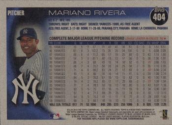 2010 Topps - Vintage Cardstock #404 Mariano Rivera Back