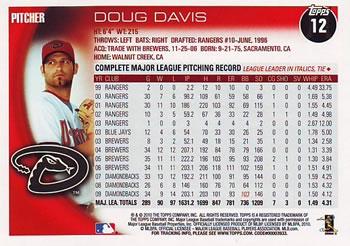 2010 Topps - Black #12 Doug Davis Back
