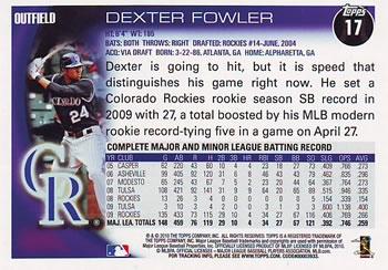 2010 Topps - Black #17 Dexter Fowler Back