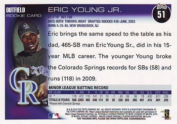 2010 Topps - Black #51 Eric Young Jr. Back