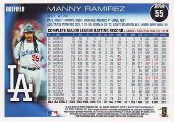 2010 Topps - Black #55 Manny Ramirez Back