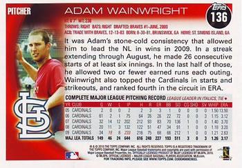 2010 Topps - Black #136 Adam Wainwright Back
