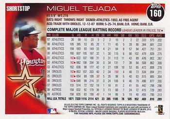 2010 Topps - Black #160 Miguel Tejada Back