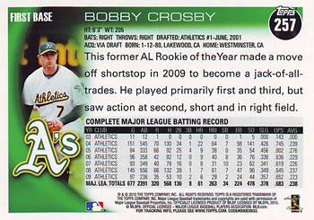 2010 Topps - Black #257 Bobby Crosby Back