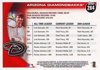 2010 Topps - Black #264 Diamondbacks Franchise History Back