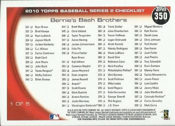 2010 Topps - Black #350 Bernie's Bash Brothers (Prince Fielder / Ryan Braun) Back